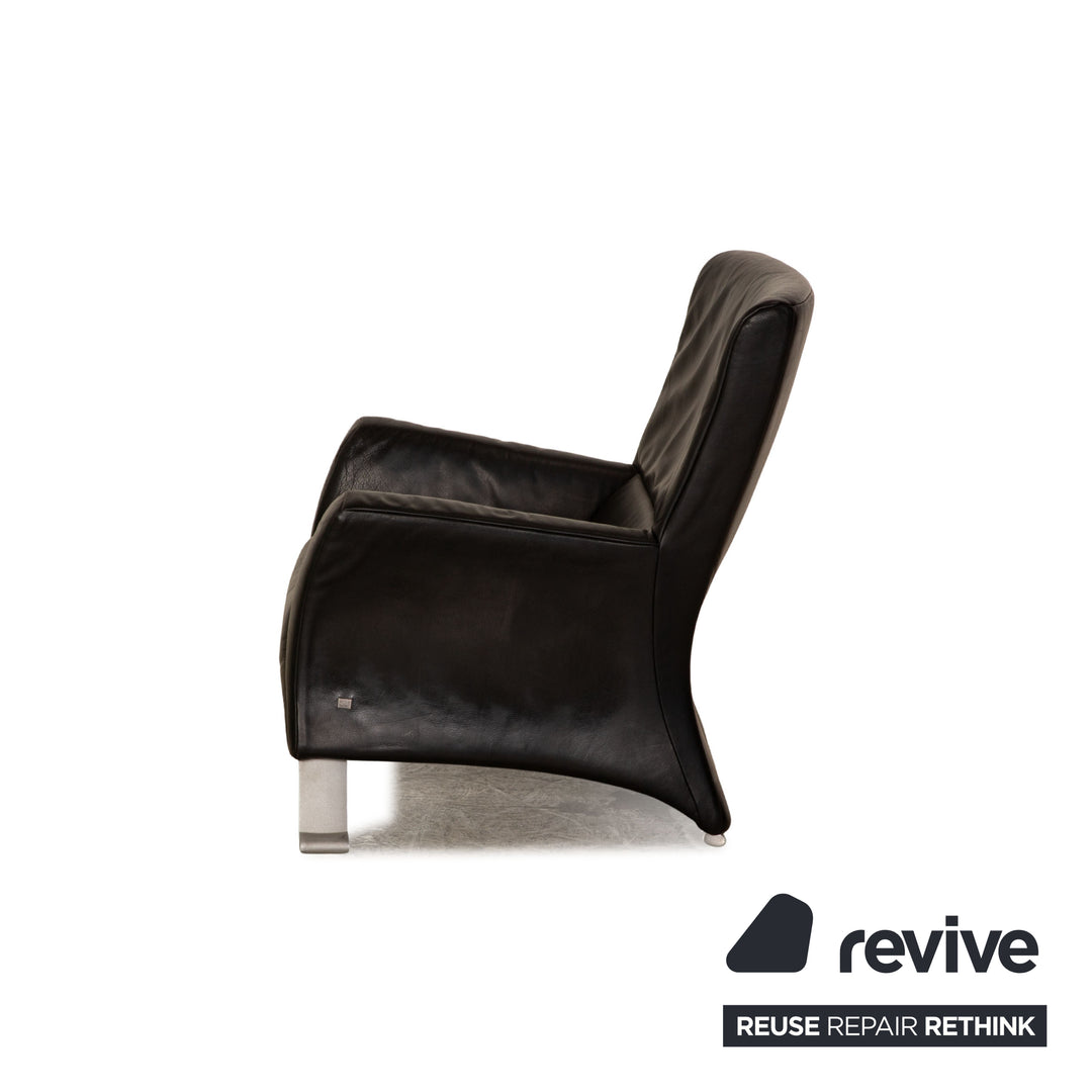Rolf Benz 322 Leder Sessel Schwarz