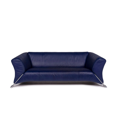 Rolf Benz 322 Leder Sofa Blau Dreisitzer Couch #11648