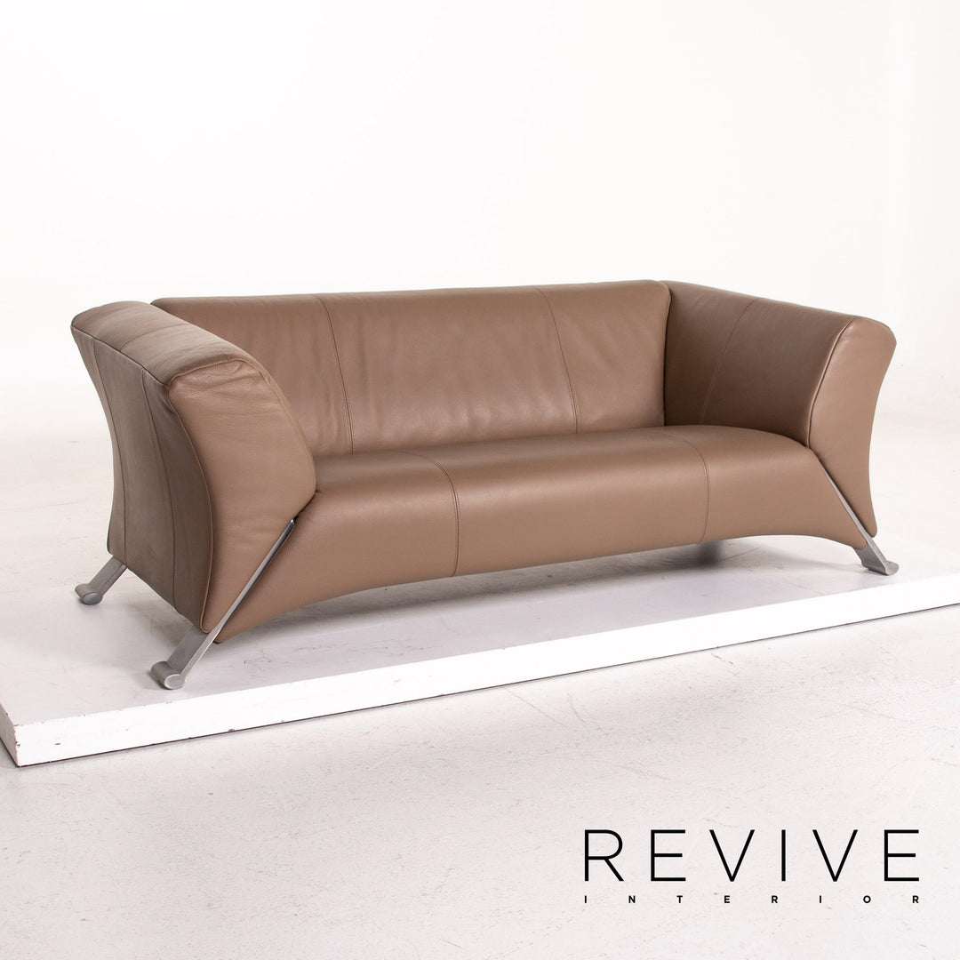 Rolf Benz 322 Leder Sofa Braun Graubraun Zweisitzer Couch #14763