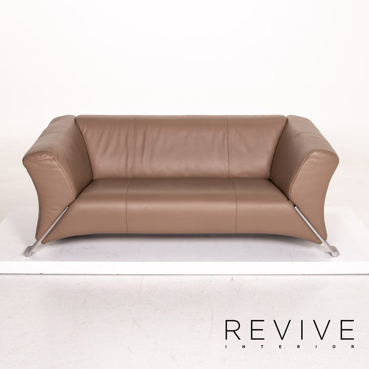 Rolf Benz 322 Leder Sofa Braun Graubraun Zweisitzer Couch #14763