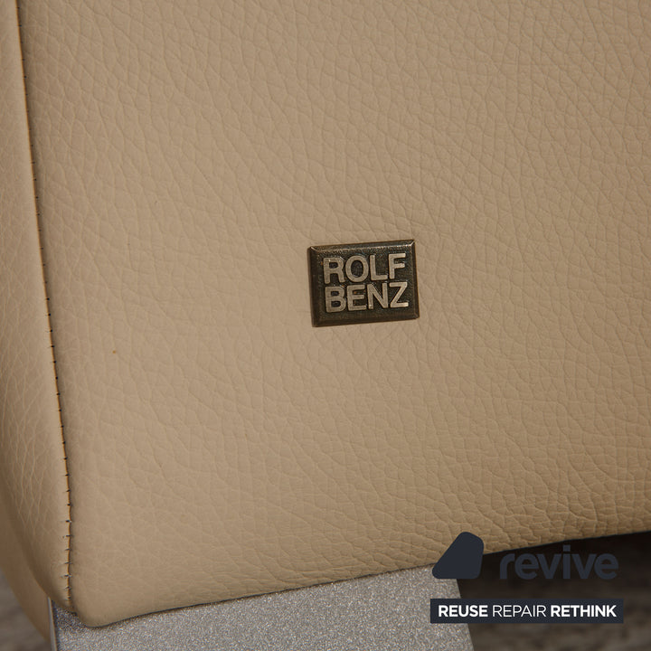 Rolf Benz 322 Leder Sofa Creme Dreisitzer Couch