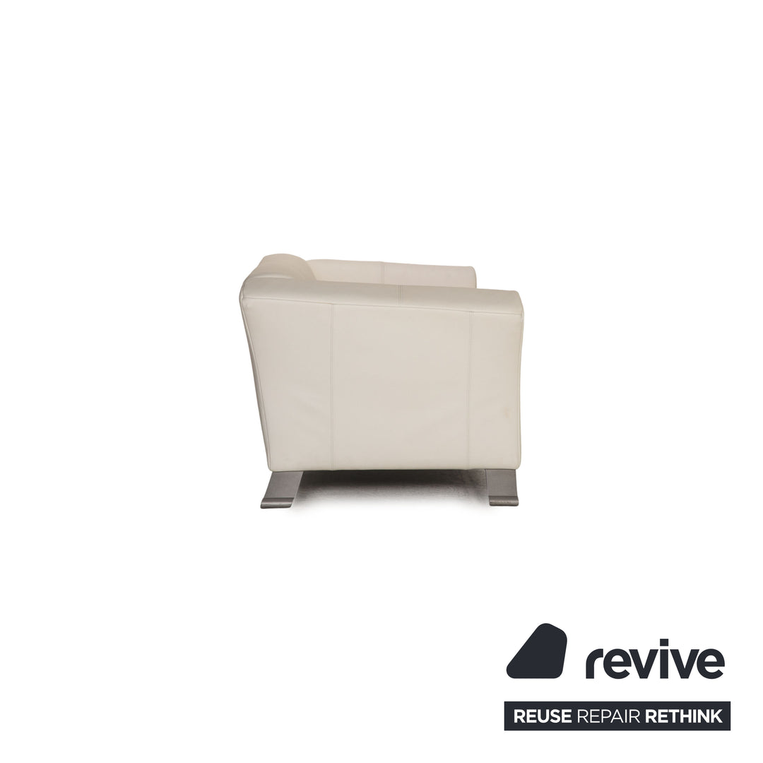 Rolf Benz 322 Leder Sofa Creme Zweisitzer Couch