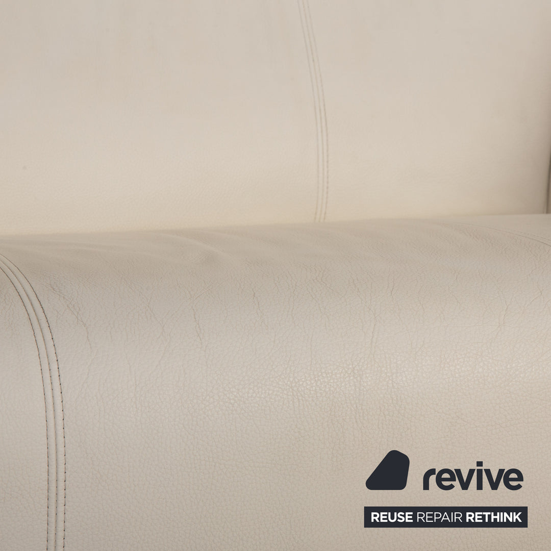 Rolf Benz 322 Leder Sofa Creme Zweisitzer Couch