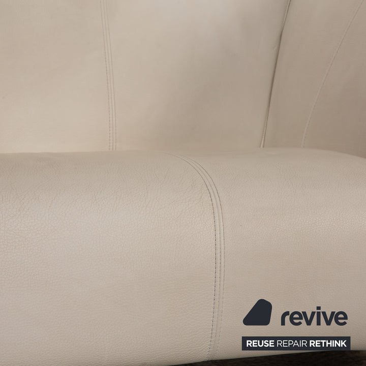 Rolf Benz 322 Leder Sofa Creme Zweisitzer Couch