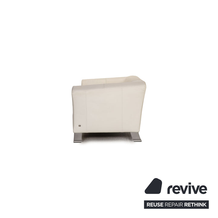 Rolf Benz 322 Leder Sofa Creme Zweisitzer Couch