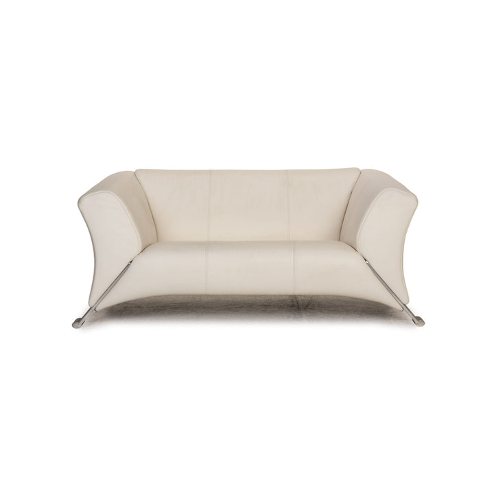 Rolf Benz 322 Leder Sofa Creme Zweisitzer Couch