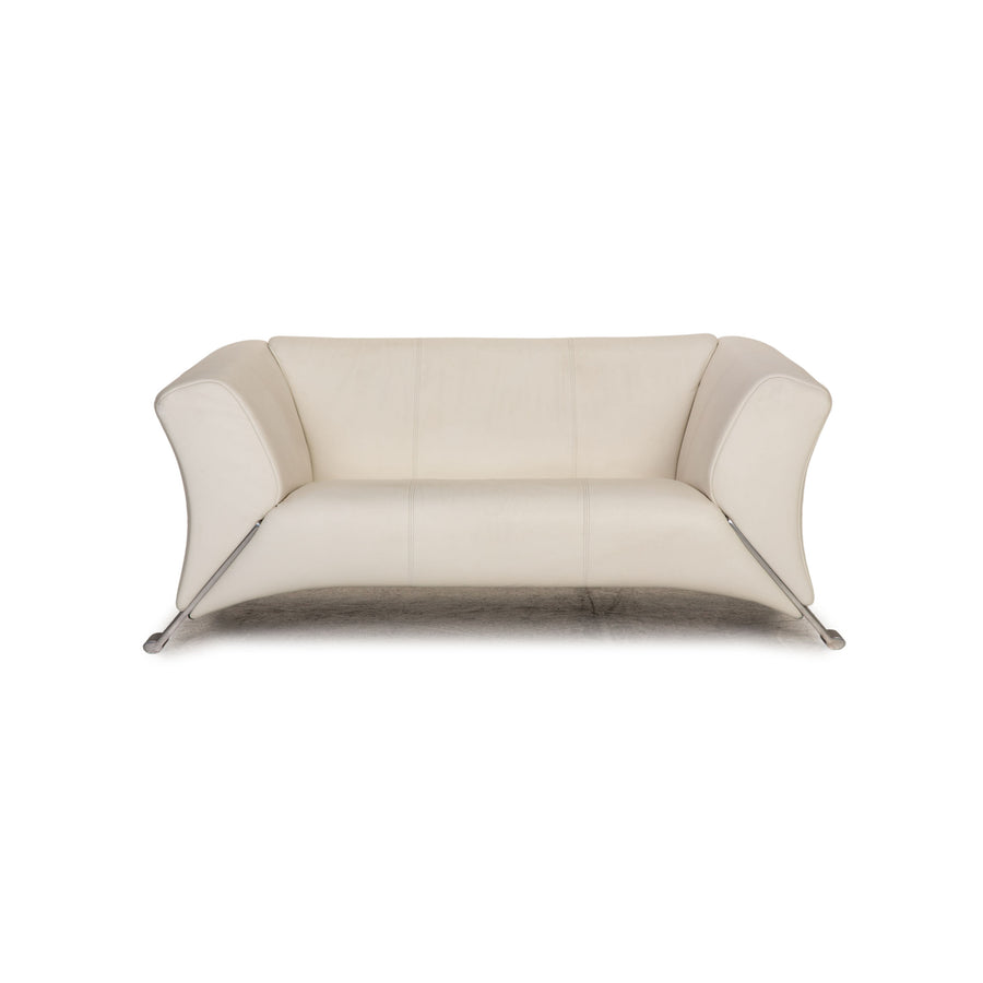 Rolf Benz 322 Leder Sofa Creme Zweisitzer Couch