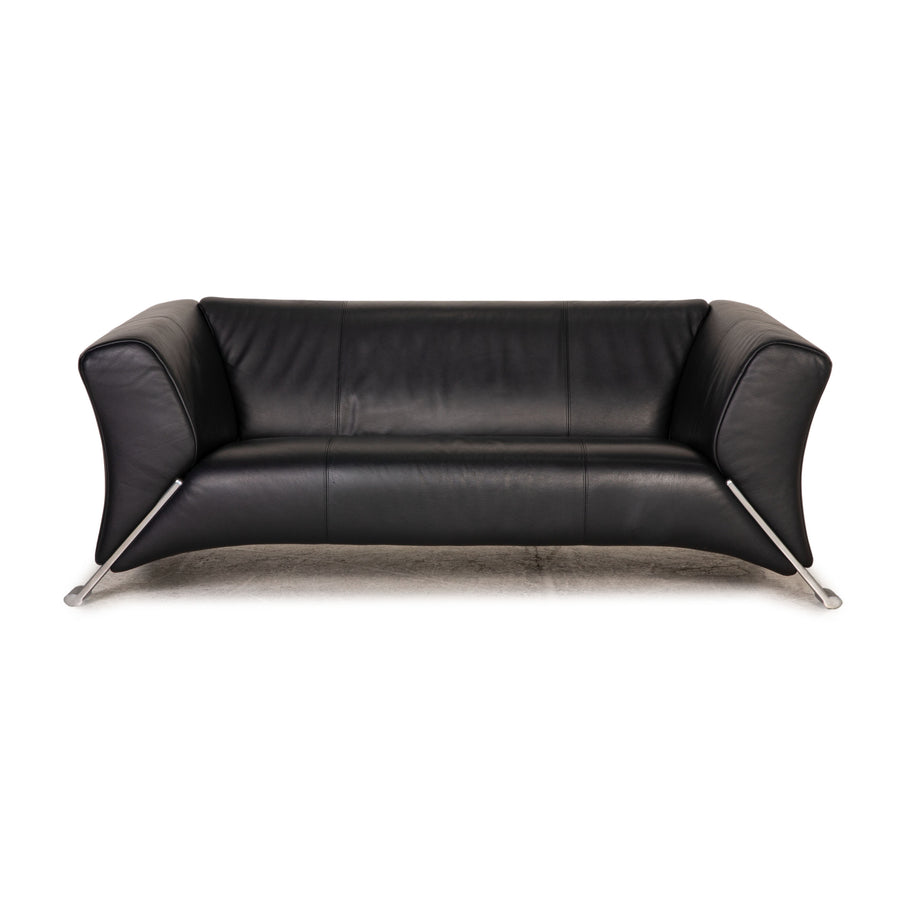 Rolf Benz 322 leather sofa dark blue two-seater couch