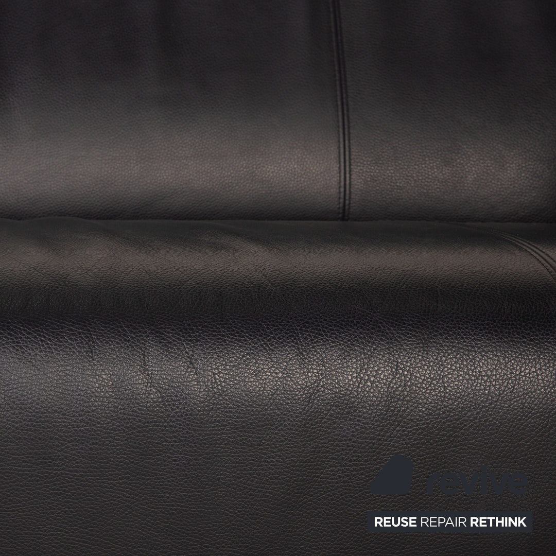 Rolf Benz 322 leather sofa dark blue two-seater couch