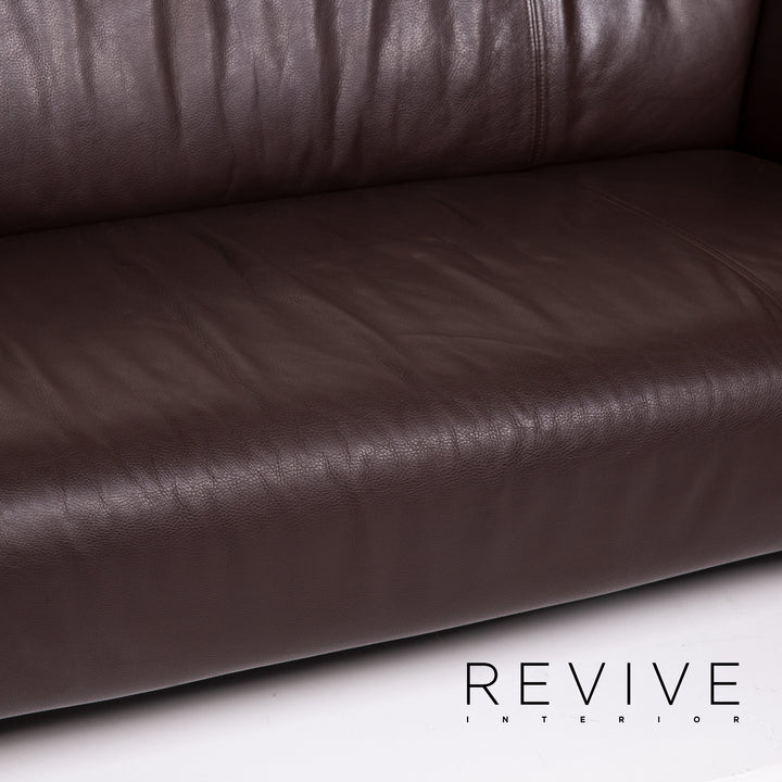 Rolf Benz 322 Leder Sofa Dunkelbraun Braun Dreisitzer Couch #14496