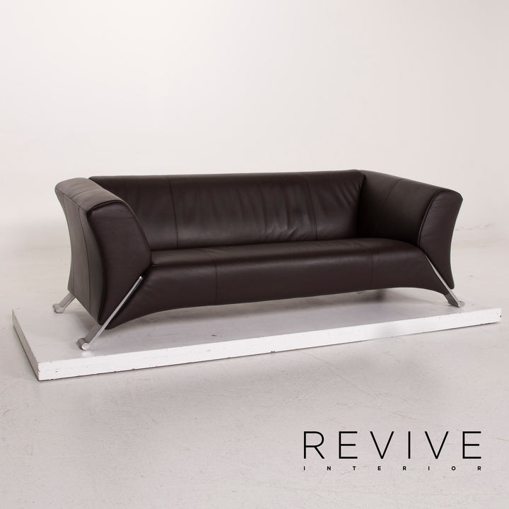 Rolf Benz 322 Leder Sofa Dunkelbraun Dreisitzer #15283