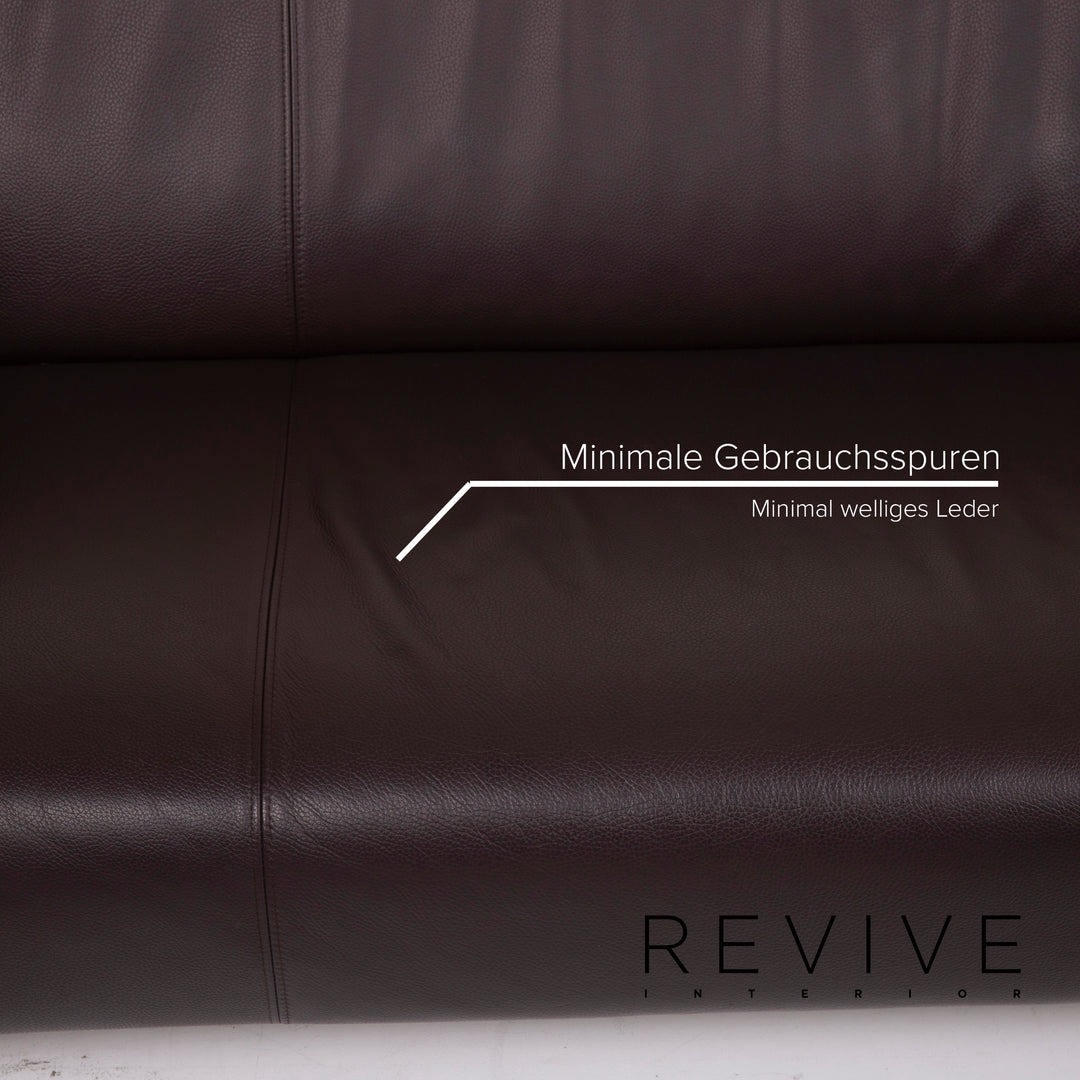 Rolf Benz 322 Leder Sofa Dunkelbraun Dreisitzer #15283