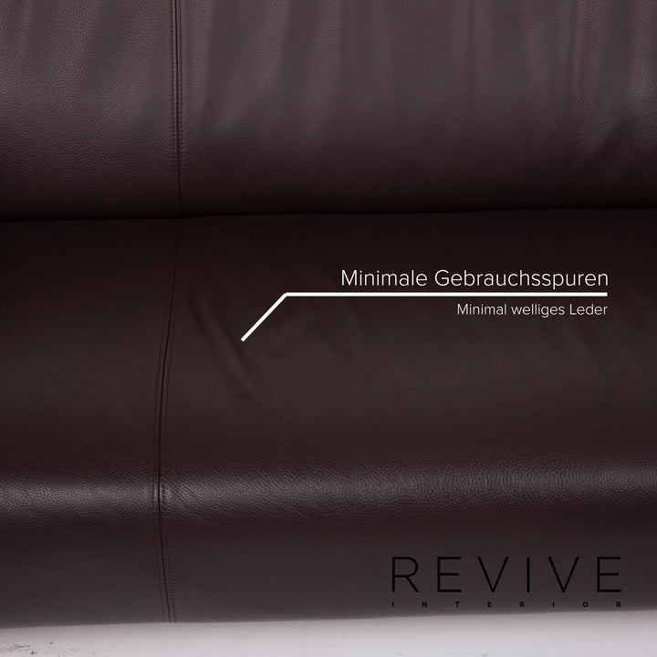 Rolf Benz 322 Leder Sofa Dunkelbraun Dreisitzer #15283