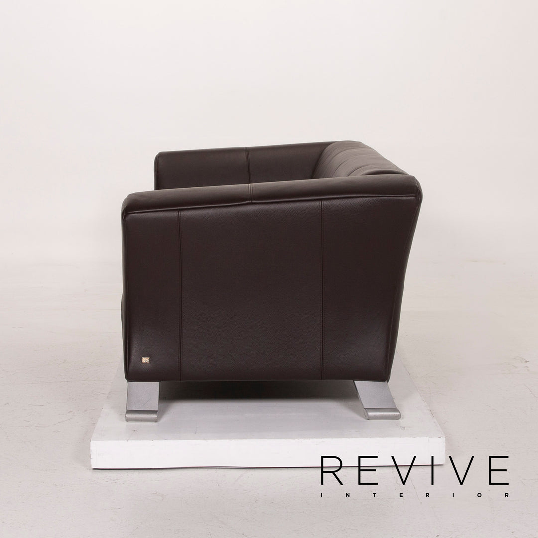Rolf Benz 322 Leder Sofa Dunkelbraun Dreisitzer #15283