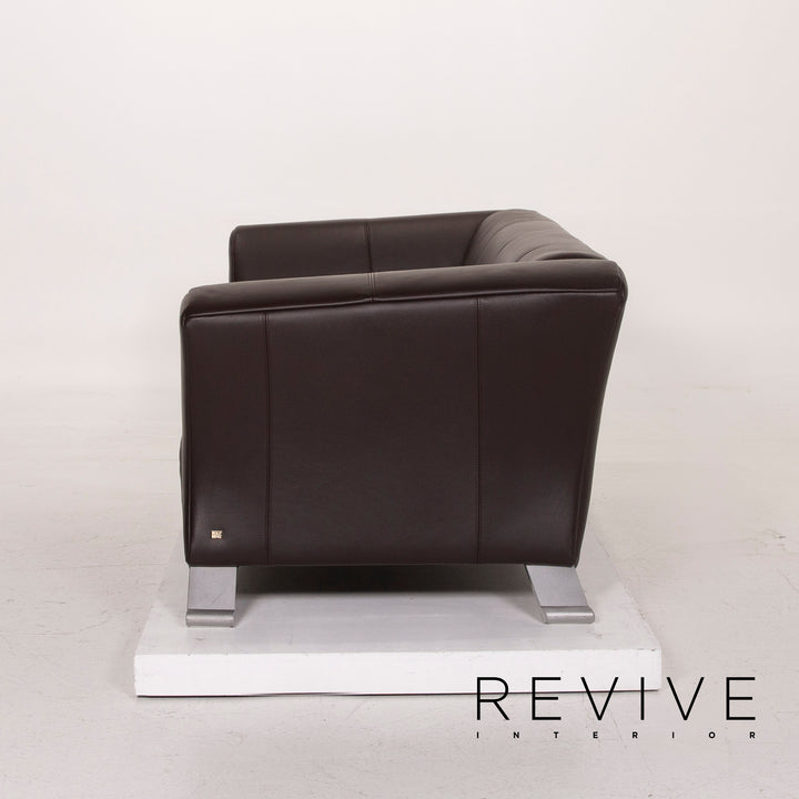 Rolf Benz 322 Leder Sofa Dunkelbraun Dreisitzer #15283