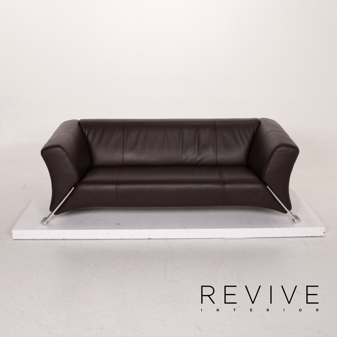 Rolf Benz 322 Leder Sofa Dunkelbraun Dreisitzer #15283