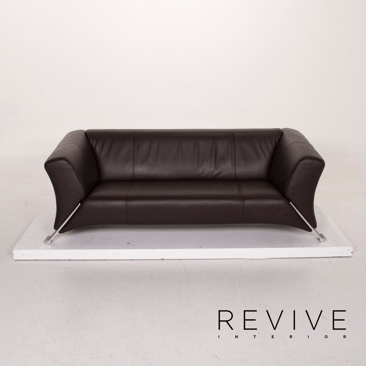 Rolf Benz 322 Leder Sofa Dunkelbraun Dreisitzer #15283