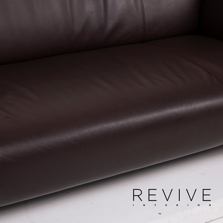 Rolf Benz 322 Leder Sofa Dunkelbraun Dreisitzer #15283