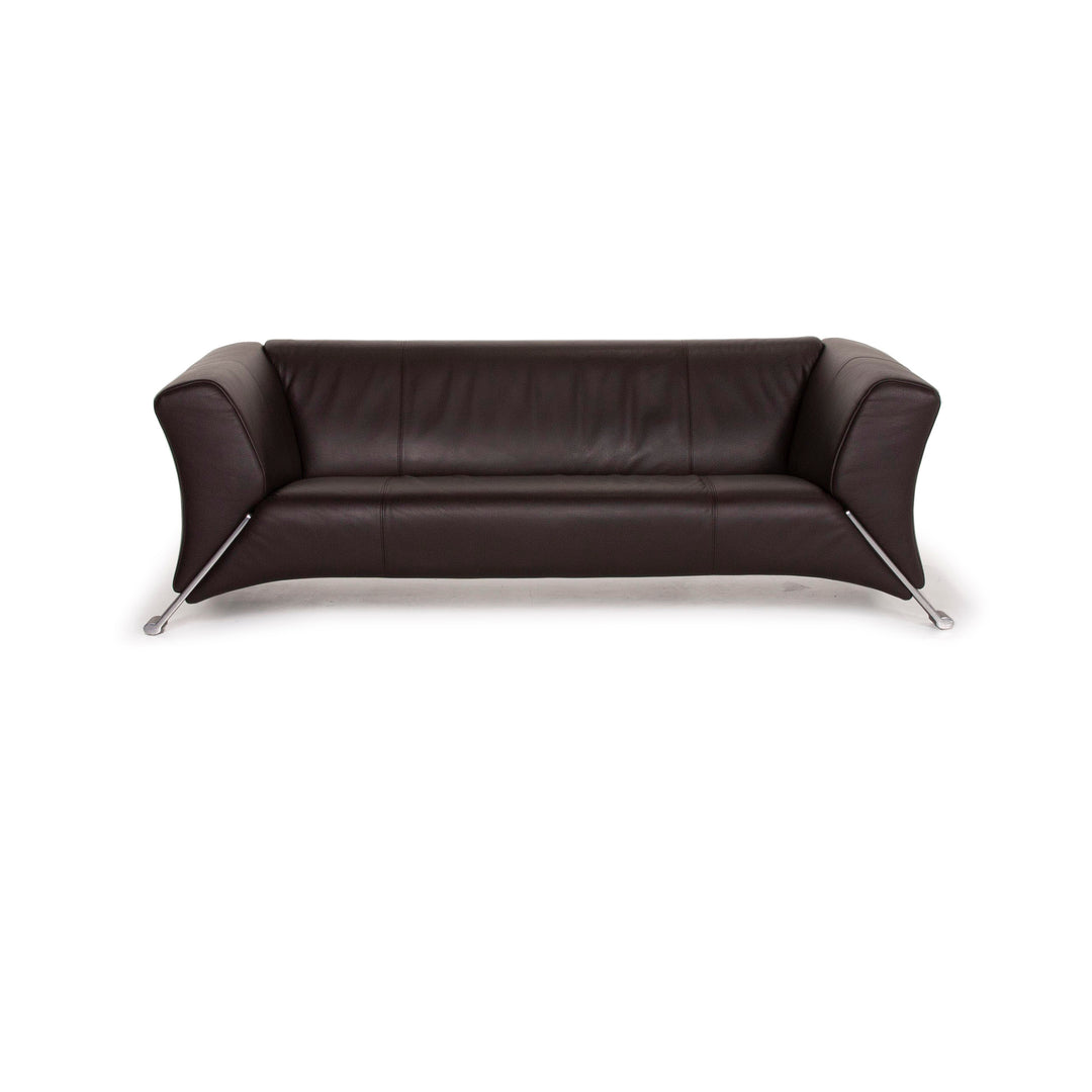 Rolf Benz 322 Leder Sofa Dunkelbraun Dreisitzer #15283