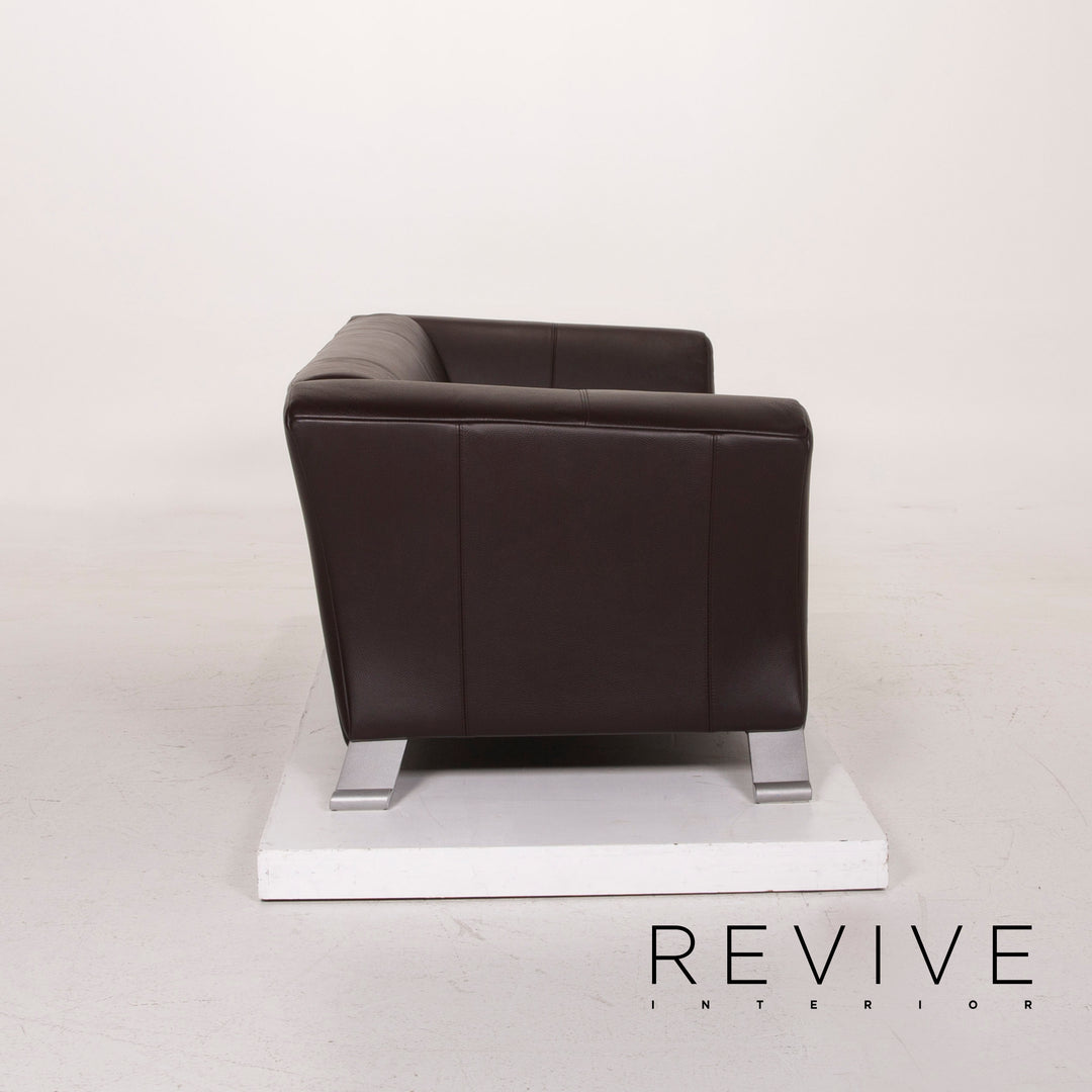 Rolf Benz 322 Leder Sofa Dunkelbraun Dreisitzer #15283
