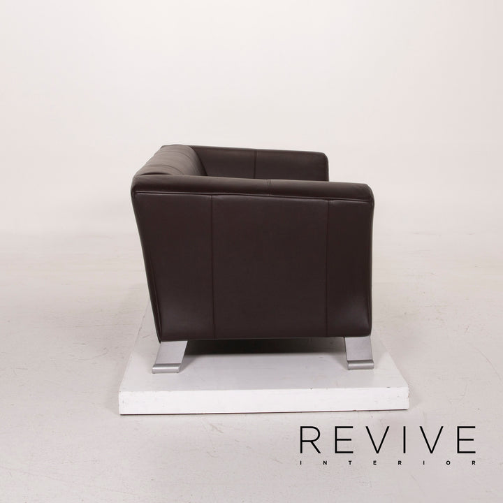 Rolf Benz 322 Leder Sofa Dunkelbraun Dreisitzer #15283
