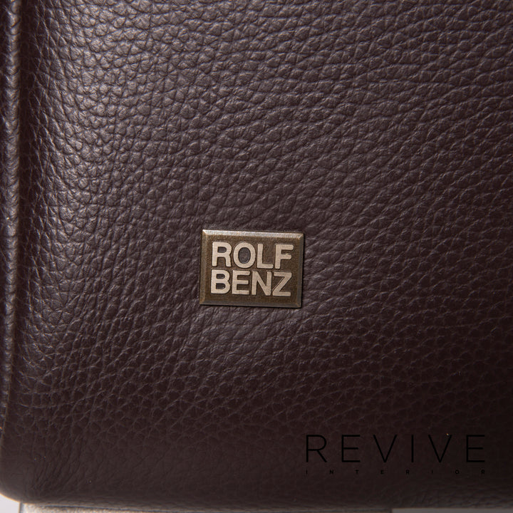 Rolf Benz 322 Leder Sofa Dunkelbraun Dreisitzer #15283