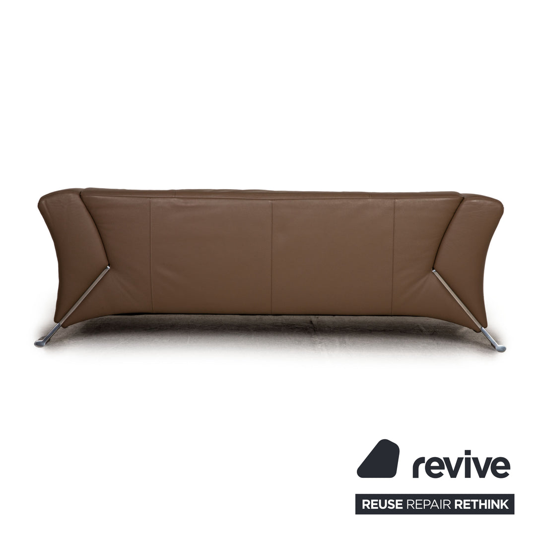 Rolf Benz 322 leather sofa set brown three-seater couch