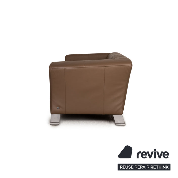 Rolf Benz 322 leather sofa set brown three-seater couch