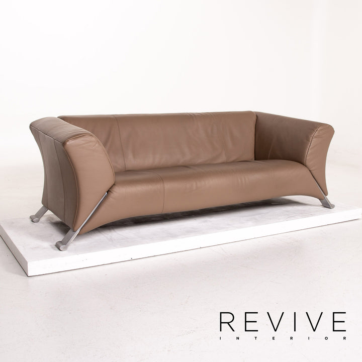 Rolf Benz 322 Leder Sofa Garnitur Braun Graubraun 1x Dreisitzer 1x Zweisitzer Couch #15112