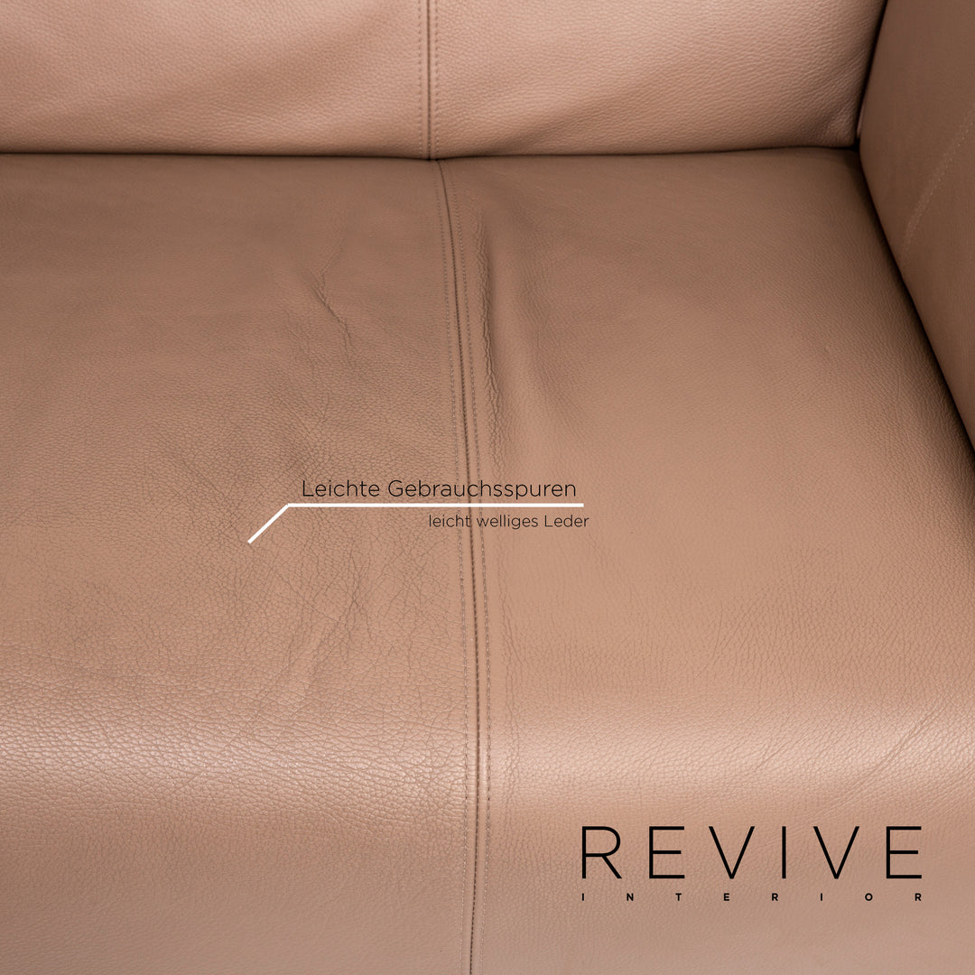 Rolf Benz 322 Leder Sofa Garnitur Braun Graubraun 1x Dreisitzer 1x Zweisitzer Couch #15112