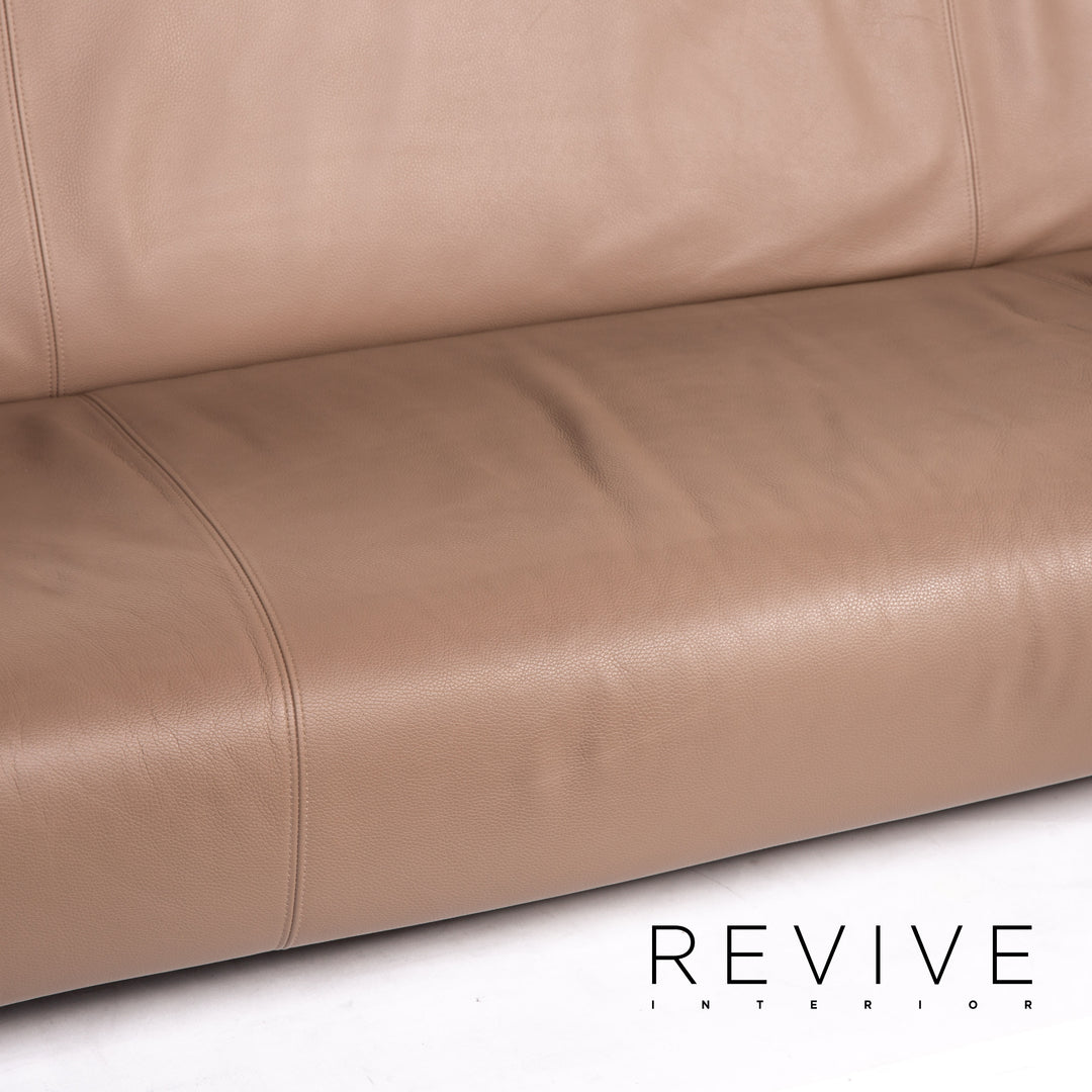 Rolf Benz 322 Leder Sofa Garnitur Braun Graubraun 1x Dreisitzer 1x Zweisitzer Couch #15112