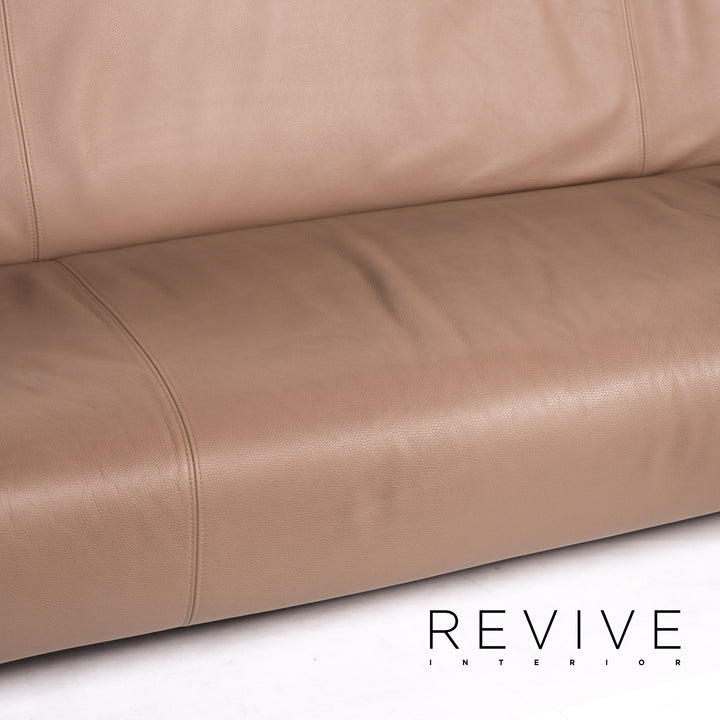 Rolf Benz 322 Leder Sofa Garnitur Braun Graubraun 1x Dreisitzer 1x Zweisitzer Couch #15112