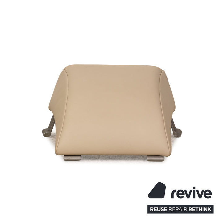 Rolf Benz 322 Leder Sofa Garnitur Creme Zweisitzer Hocker Couch