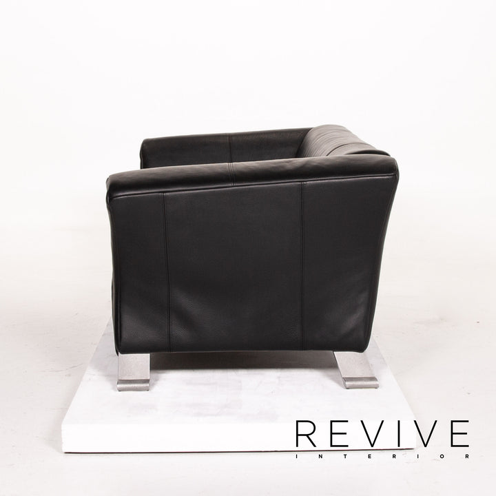 Rolf Benz 322 Leder Sofa Garnitur Schwarz 1x Dreisitzer 1x Zweisitzer Couch #14238