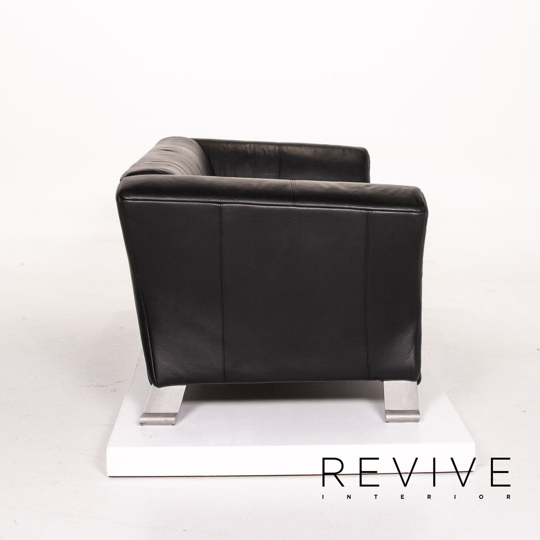Rolf Benz 322 Leder Sofa Garnitur Schwarz 1x Dreisitzer 1x Zweisitzer Couch #14238