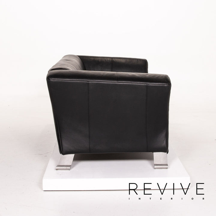 Rolf Benz 322 Leder Sofa Garnitur Schwarz 1x Dreisitzer 1x Zweisitzer Couch #14238