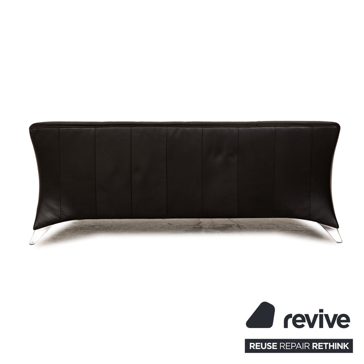 Rolf Benz 322 Leder Sofa Garnitur Schwarz 2x Zweisitzer Couch