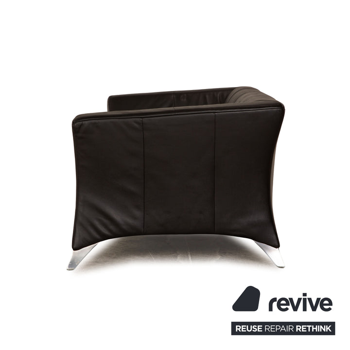 Rolf Benz 322 Leder Sofa Garnitur Schwarz 2x Zweisitzer Couch