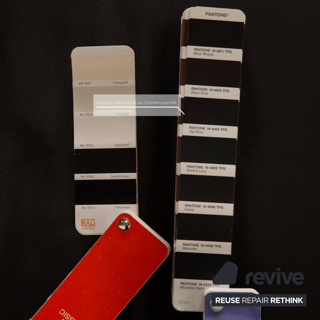 Rolf Benz 322 leather sofa set black three-seater couch