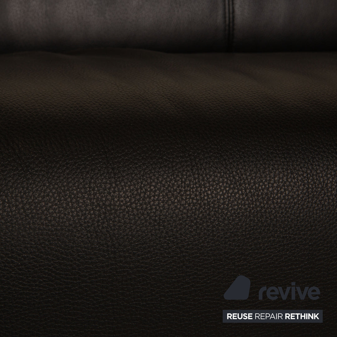 Rolf Benz 322 leather sofa set black three-seater two-seater couch