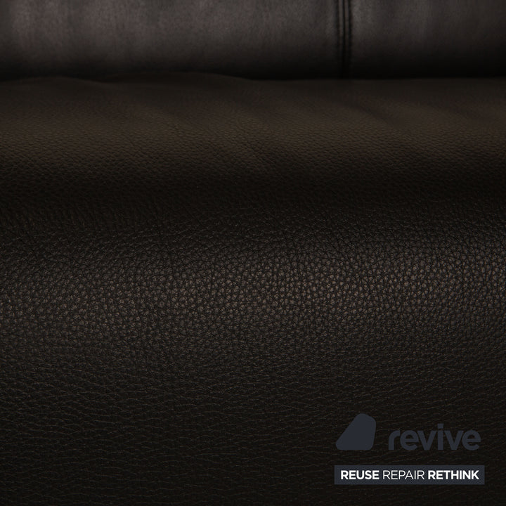 Rolf Benz 322 leather sofa set black three-seater two-seater couch