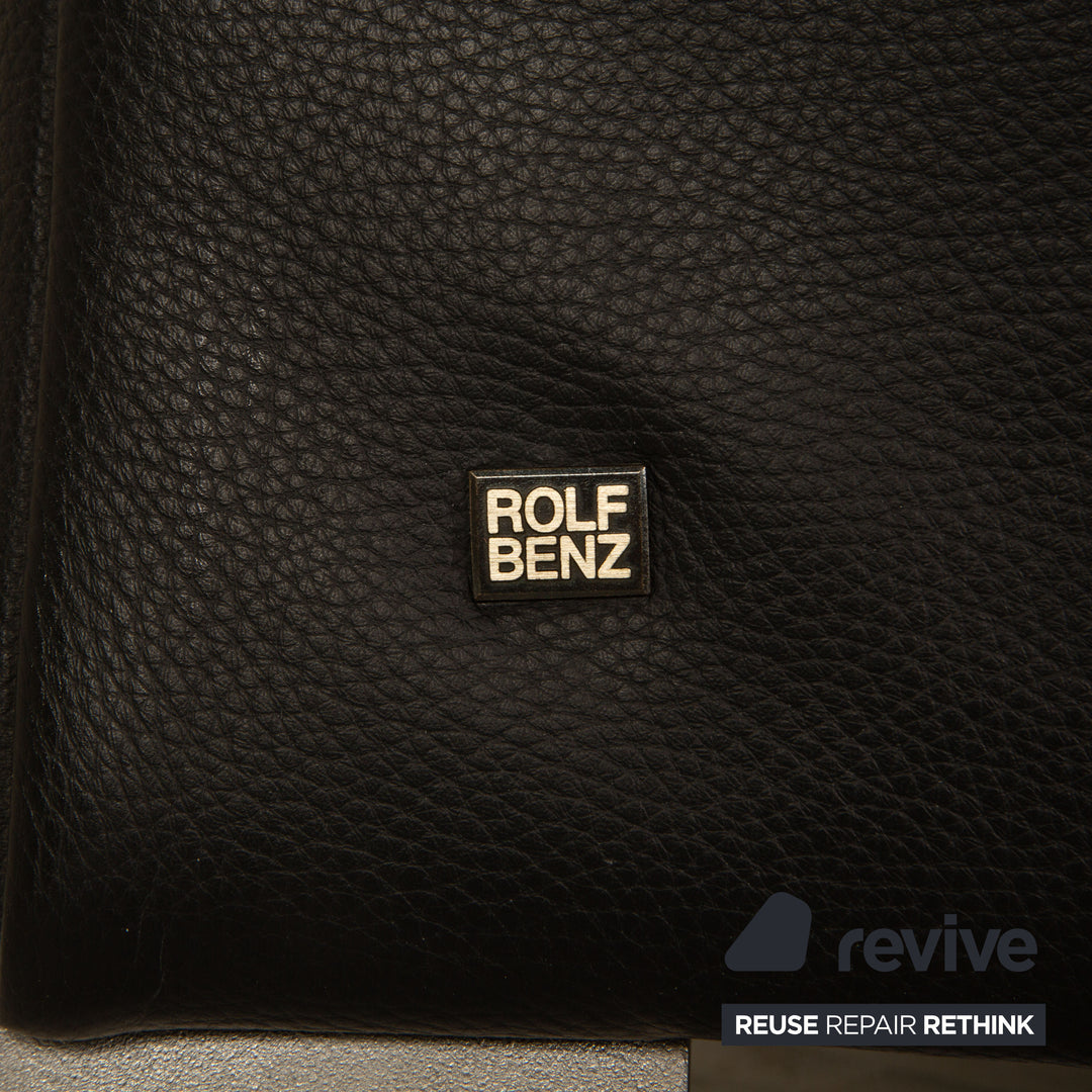 Rolf Benz 322 leather sofa set black three-seater two-seater couch