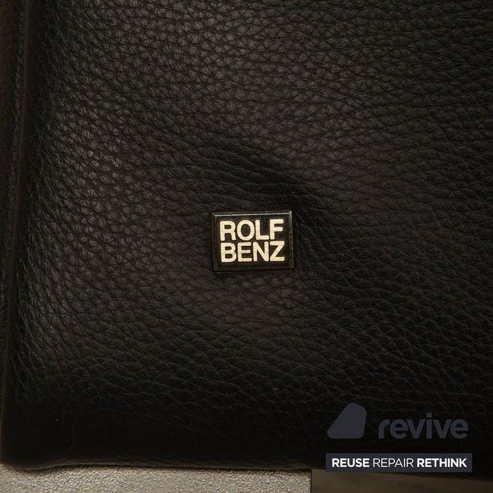 Rolf Benz 322 leather sofa set black three-seater two-seater couch