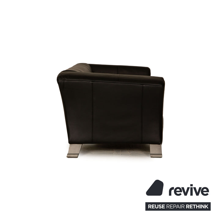 Rolf Benz 322 leather sofa set black three-seater two-seater couch