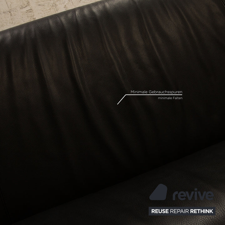 Rolf Benz 322 leather sofa set black three-seater two-seater couch