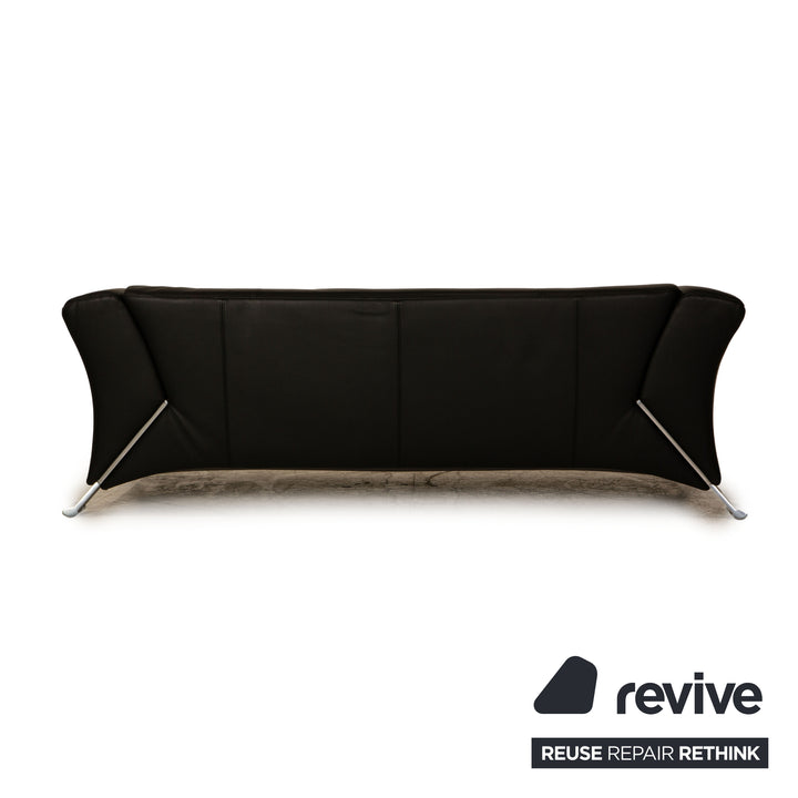 Rolf Benz 322 leather sofa set black three-seater two-seater couch