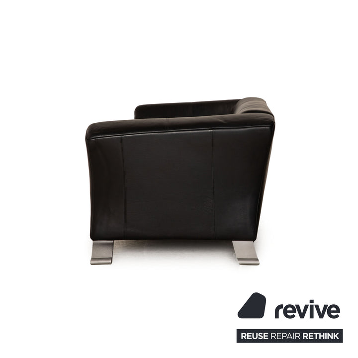 Rolf Benz 322 leather sofa set black two-seater armchair couch