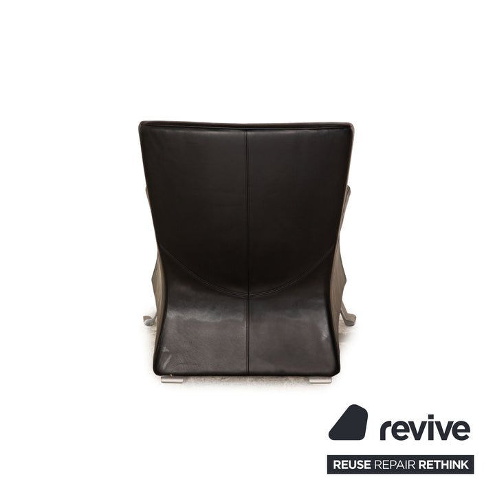 Rolf Benz 322 leather sofa set black two-seater armchair couch