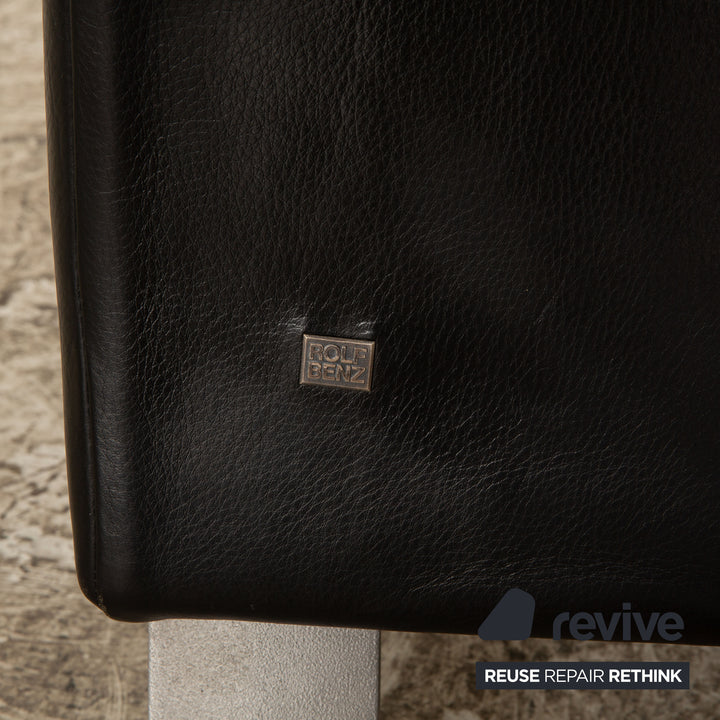 Rolf Benz 322 leather sofa set black two-seater armchair couch