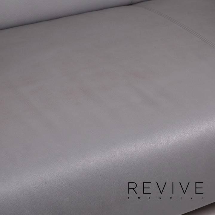 Rolf Benz 322 leather sofa gray two-seater couch #15418